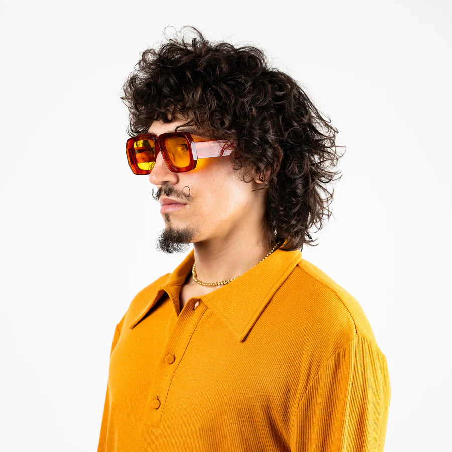 Mazamio Sunglasses - Orange Tortoiseshell with Light Yellow Tint