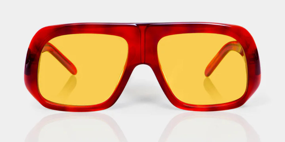 Mazamio Aviator Jango Sunglasses - Orange Tortoiseshell with Light Yellow Tint