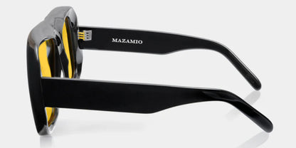 Mazamio Aviator Jango Sunglasses - Black with Light Yellow Tint
