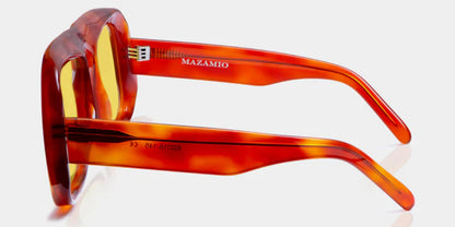 Mazamio Aviator Jango Sunglasses - Orange Tortoiseshell with Light Yellow Tint