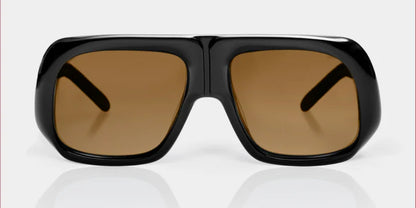 Mazamio Aviator Jango Sunglasses - Black with Brown Tint