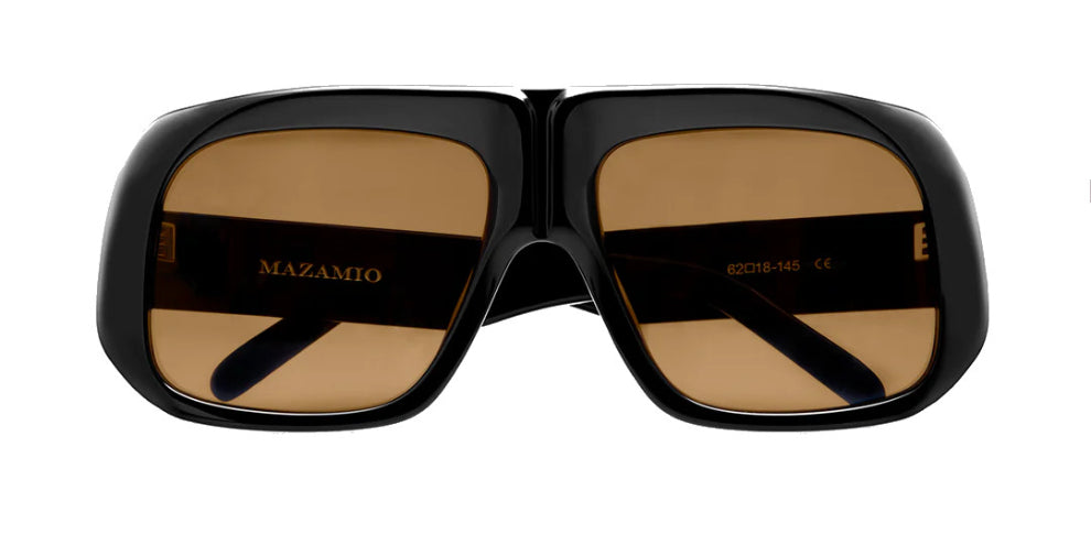 Mazamio Aviator Jango Sunglasses - Black with Brown Tint