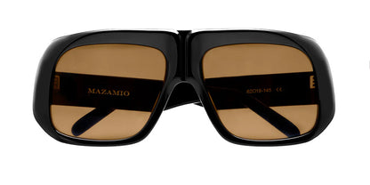 Mazamio Aviator Jango Sunglasses - Black with Brown Tint