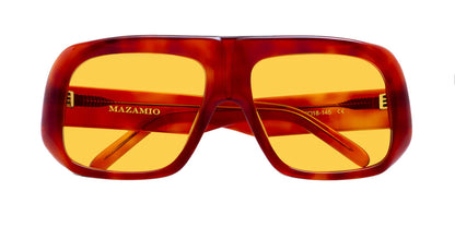 Mazamio Aviator Jango Sunglasses - Orange Tortoiseshell with Light Yellow Tint