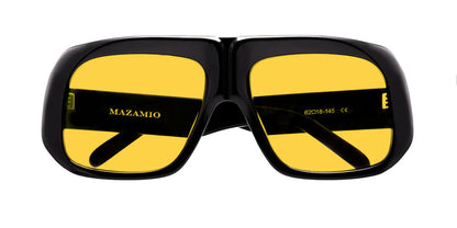 Mazamio Aviator Jango Sunglasses - Black with Light Yellow Tint